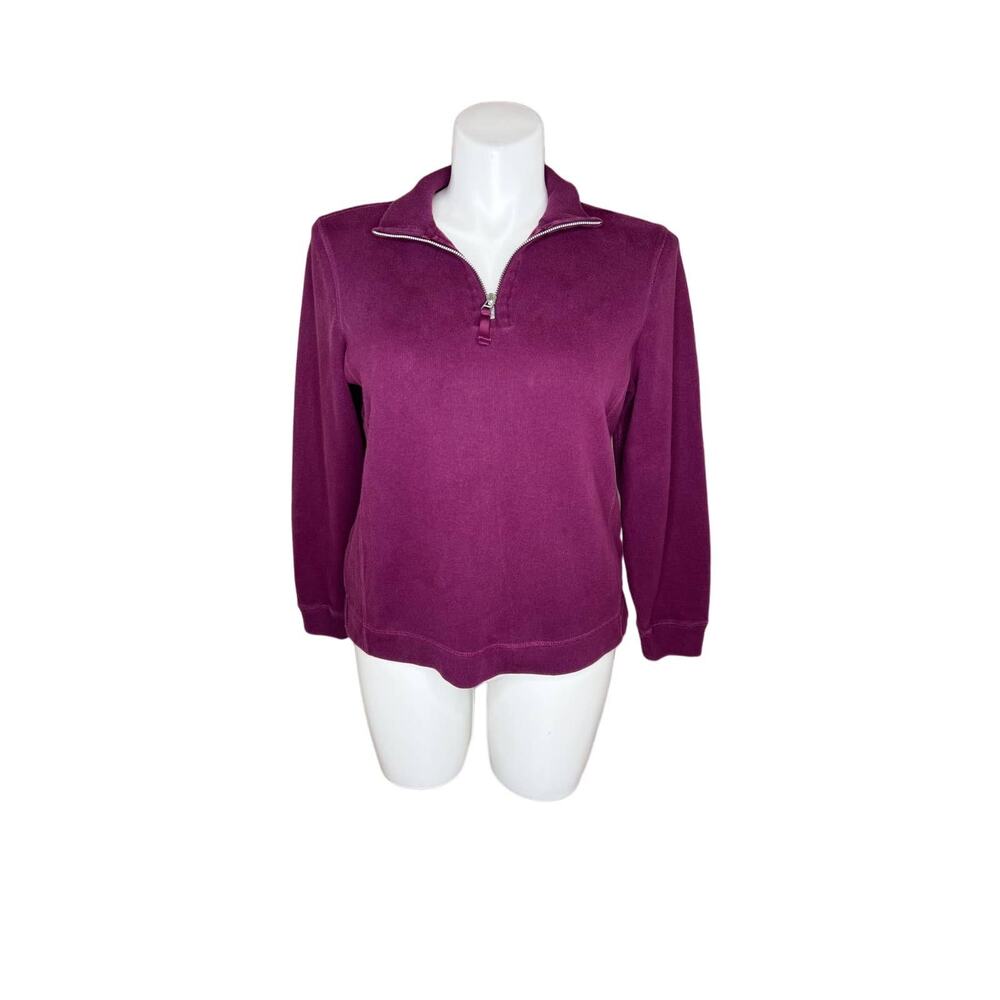 EDDIE BAUER Women's Maroon Quarter Zip Pull Over Size Large